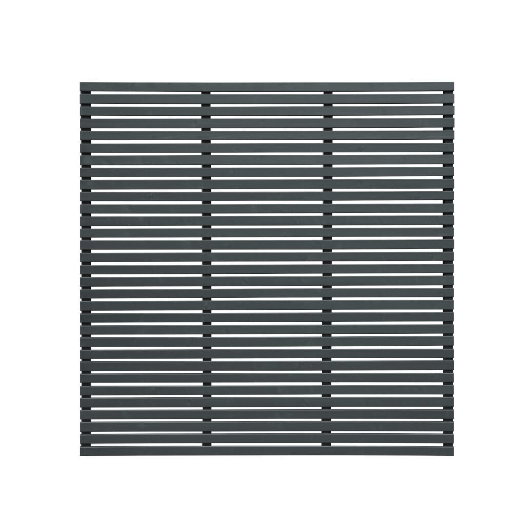 Forest Garden 1.8m x 1.81m Contemporary Slatted Fence Panel – Anthracite Grey – Pack of 4 5013053179628 2